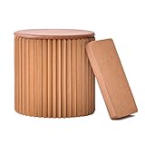 BCGT Papierhocker Tragbarer Papierhocker faltbar, Wabenstruktur Niedriger Hockerstuhl für Wechselschuh, Make-up oder Kinderspiel (Color : Brown, Size : 56×36cm)