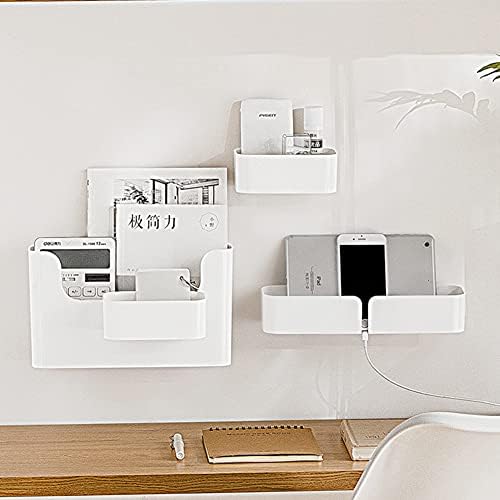 Yidata Wall Mounted Floating Shelves,4pcs Set No-drilling Adhesive Bedside Organizers Storage Wall Shelves for Bedroom Living Room & Kitchen White