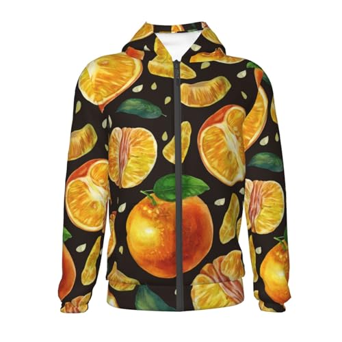 Tangerine Kids Pullover Hoodies Boys Zip Up Sweatshirts Girls Athletic Clothes with Pocket2