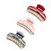 Produktbild Nicute Haarspangen aus Acryl, rutschfest, große Klemmen, Haar-Accessoires für Frauen und Mädchen (3 Stück) (Rot, Marineblau und Rosa)