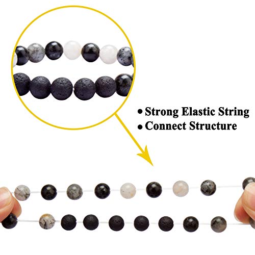 Yission Essential Oil Bracelets Lava Rock Stone Matt Semi Precious Gemstone Bracelet For Man Women Girls Stretch Anxiety Bracelet Set For Work School Yoga Gifts #TOP5