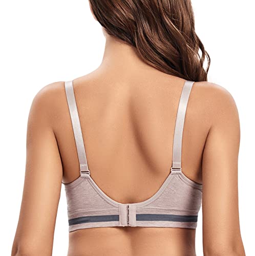 Suekaphin 5Pack Nursing Bra Deep V Neck for Breastfeeding,Seamless Maternity Bralette Wirefree Padded Cup Nursing Bra3