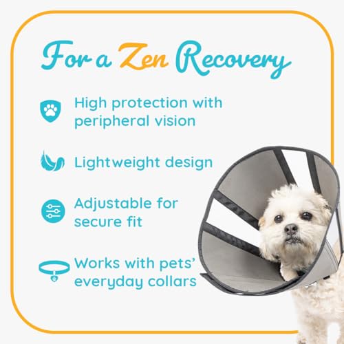 Image of ZenPet Recovery Cone E-Collar for Dogs & Cats - Soft, Comfortable, Safe & Stress-Free Healing After Surgery, Adjustable Design, Secure Custom Fit (X-Large)