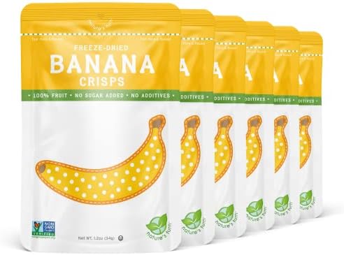 Nature's Turn Freeze-Dried Fruit Crisps; Banana, 6 Bags (1.2oz Each)