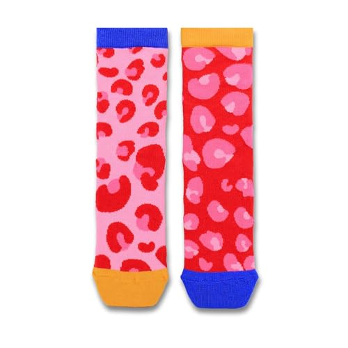 Image of United Oddsocks Women's Odd Pair Loz Socks – 1 Mismatched Pair with Retro-Inspired Patterns in Bold Colours – UK 4–8, EUR 37–42, US 6.5–10.5 – Cotton-Rich Socks for Women Who Love Unique Style