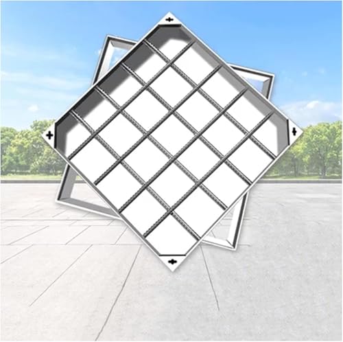 Cubierta de boca invisible de acero inoxidable resistente, pavimento de bloques empotrados para pavimento y césped, 60 x 60 cm