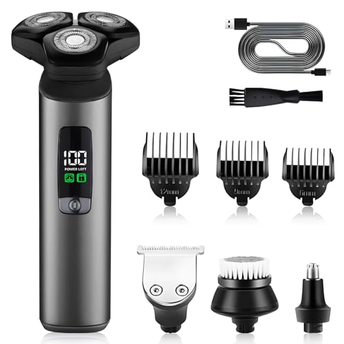 Anluomania Elektrorasierer, 4-in-1 Rasierer Herren Elektrisch, Nasenhaar Trimmer, Magnetische Schwebender