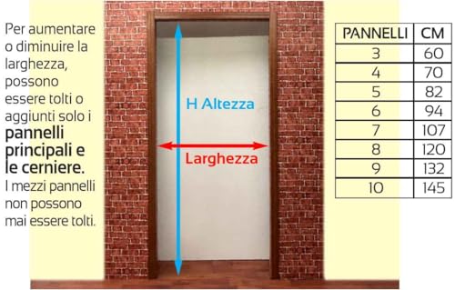 Porta A Soffietto In Kit Fai Da Te Mod. Lorella H 220Cm In Larghezze Cm 82/94/107/120/132/145 Da Tagliare E Assemblare Su Misura In 9 Colori Istruzioni Di Assemblaggio Montaggio Viteria E Filmato - 8