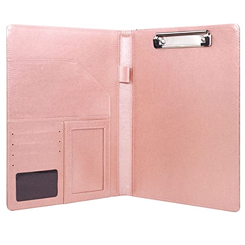 Padfolio/Resume Portfolio Folder Glitter Pink for Women,WAVEYU Cute