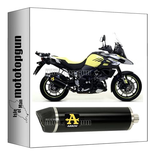 Tubo de escape Arrow Maxi Race-Tech aluminio negro: viaja sin límites en tu V-Strom 1050