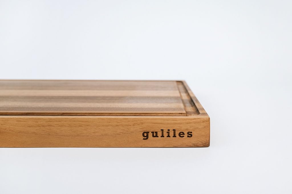 Tabla de cortar hecha a mano de madera de nogal natural barnizada | comestible para la preparación de alimentos, carne, verduras, pan, galletas y queso (L)