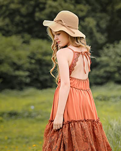 Bibihou Little Girl Backless Design Lace Back Full-Length Tulle Formal Party Flower Girl Dresses,10 Years #TOP3