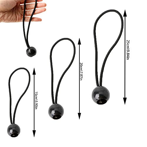 30 Pcs Ball Bungee Cords, Bosoirsou 6" 8" 10" Tie Down Strap Elastic String Heavy Duty Tarp Bungee Cords For Camping Tents Cargo Holding Wire #TOP1