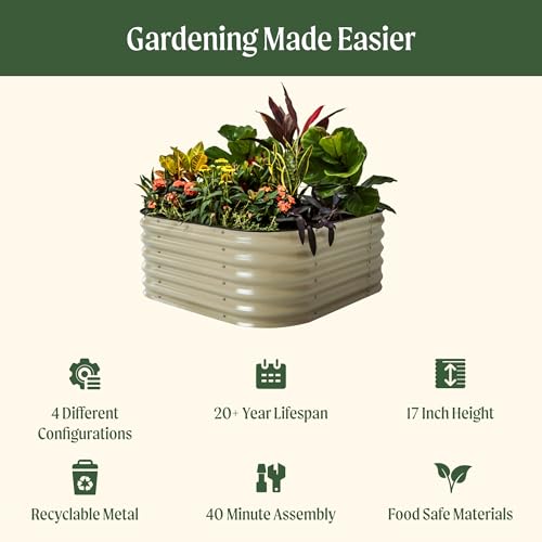 Vego garden Raised Garden Bed Kit, 17" Tall 4 in 1 Modu