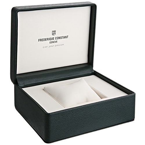 Frederique Constant Men's Slim Line Gold-Tone Stainless Steel Swiss Automatic Watch with Silver Dial and Brown Leather Band FC-306MC4S354