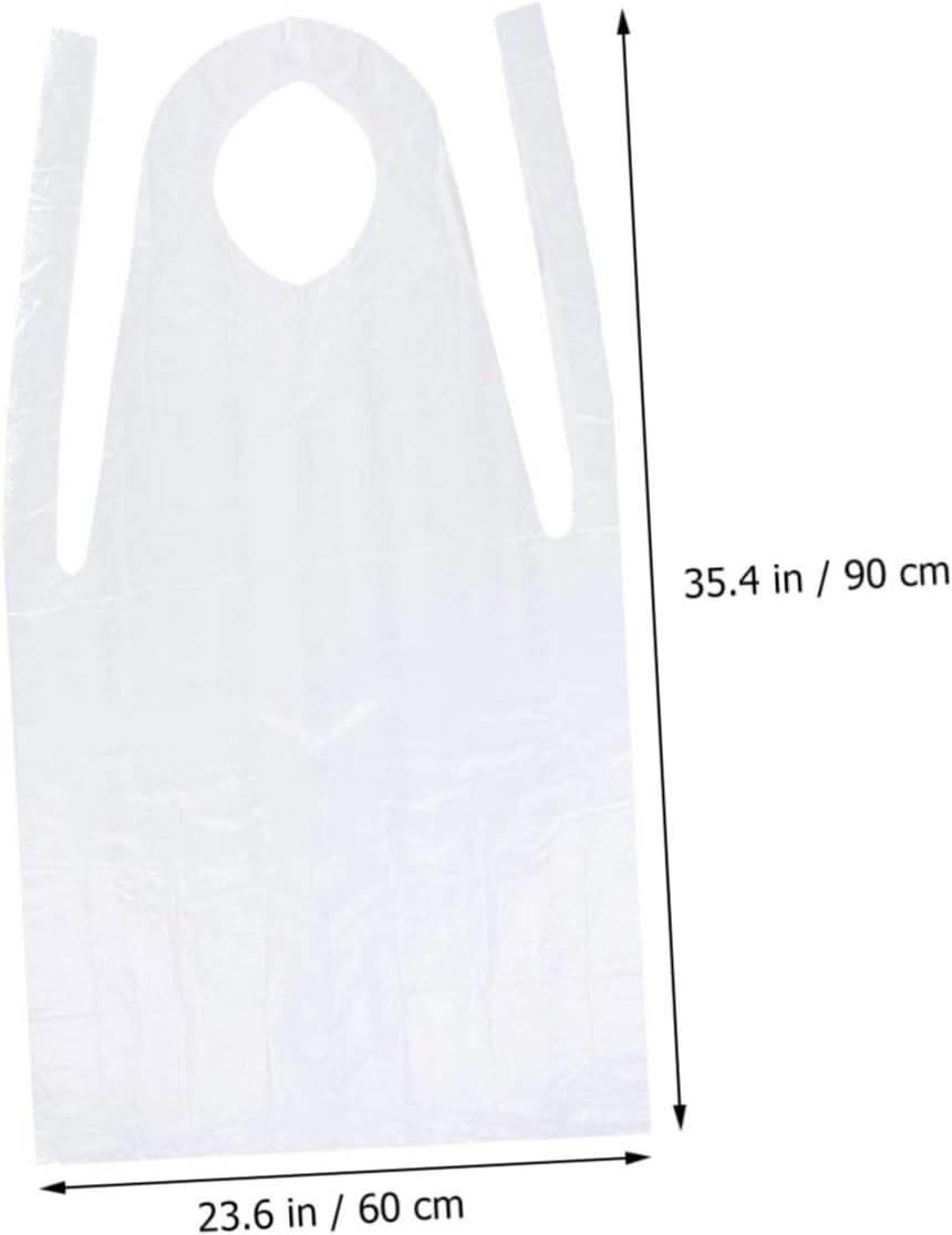 SHOWERORO Disposable Waterproof Plastic Aprons, 300pcs Individually Wrapped Sleeveless Pe Apron for Cooking, Painting, and Messy Activities in Kitchen Or Workshop