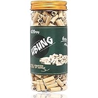 UBUNG Brown Tips, 420 Pcs Ø6mm Pre Rolled Tips, Filter Tips Made with Unbleached Paper, Suitable for Most Pre Roll Machine and Rolling Papers