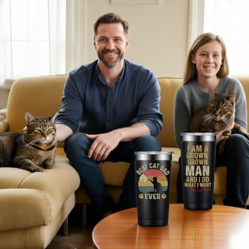 Fufandi Cat Dad Gifts - Best Dad Gift - Fathers Day, Birthday, Christmas Gift for Dads New First Time Dads - Tumbler Cup 20oz by Fufandi - Used condition - Image 3