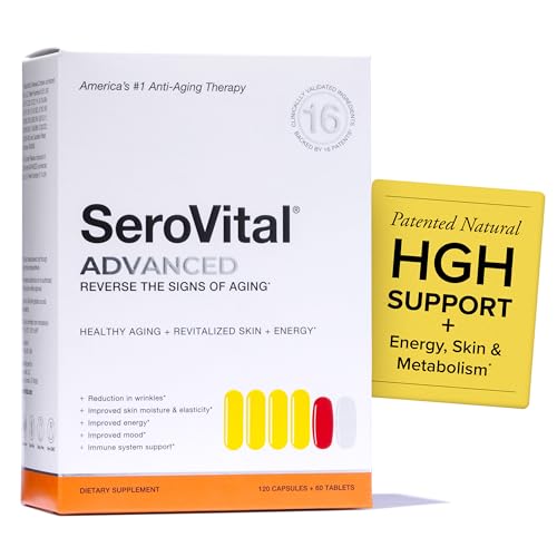Serovital Advanced - Anti-Aging Supplement - HGH Supplement for Women Supports Energy Sleep Weight Management Metabolism Skin - 30 Servings