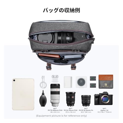 K&F Concept カメラバッグ ショルダーバッグ カメラショルダーバッグ おしゃれ 一眼レフカメラバッグ 仕切り付き 撥水加工 軽量 手提げ/ショルダー カメラケース 保護 コンパクト カメラアクセサリー/小物入れ/デジタル収納用バッグ 旅行/出張/アウトドア撮影用バッグ