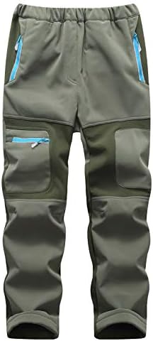 Echinodon Kinder Gefütterte Hose Softshellhose Winddicht Wasserabweisend Warm Jungen Mädchen Winter Outdoorhose Wanderhose