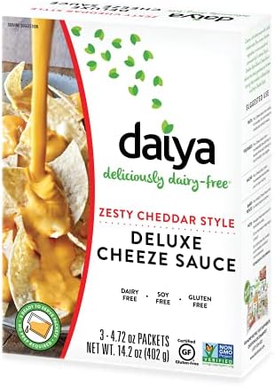 Daiya Zesty Cheddar Vegan Cheese Sauce, Dairy Free Vegan Queso Dip (Pack of 8)