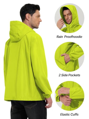 Image of UIQUR Mens Raincoat Waterproof Rain Jacket