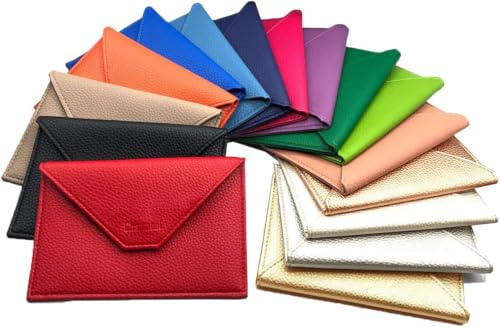 Charmoni - Porte Papiers Voiture - Forme Enveloppe - Pochette Permis De Conduire Carte Grise Assurance Carte d'identité - Cuir - 15x11cm - Femme Homme (Cuir,...