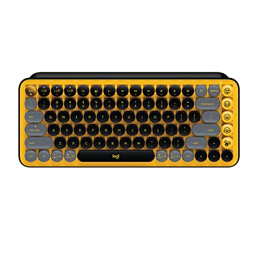 Image of Logitech POP Keys Mechanical Wireless Keyboard with Customisable Emoji Keys, Durable Compact Design, Bluetooth or USB Connectivity, Multi-Device, OS Compatible - Blast