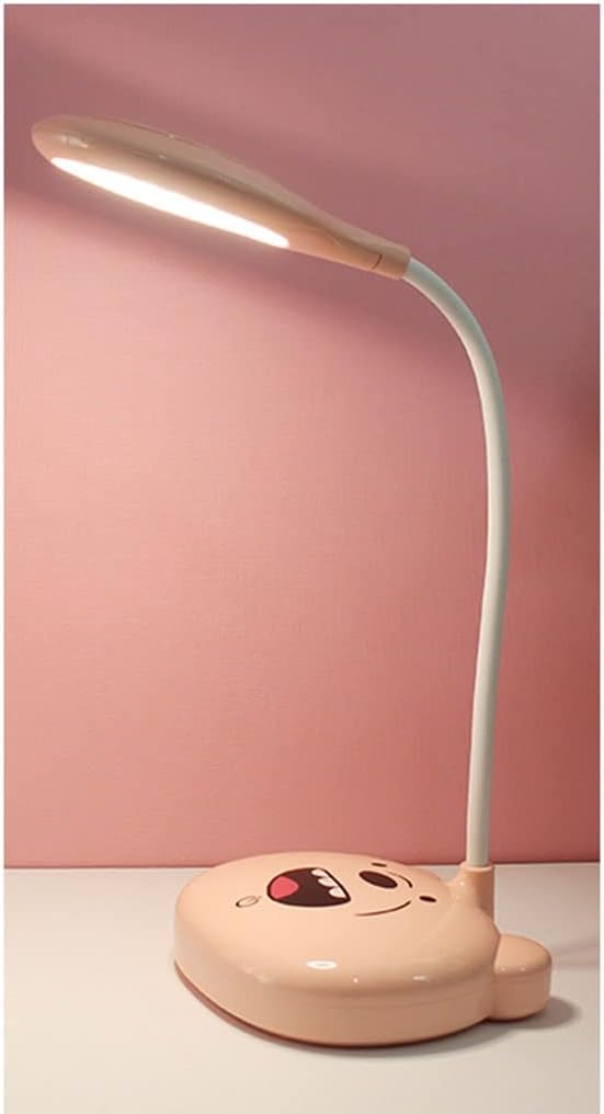 YYDS Desk lamp Abs Eye Protection Desk Lamp 360°Bending Three-Stage Dimming for Dormitory Study (Size: 34 * 12 cm) Desk Light (Color : Pink)