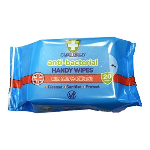 Green Shield Antibacterial Handy Pocket / Travel Wipes 20 wipes Cover