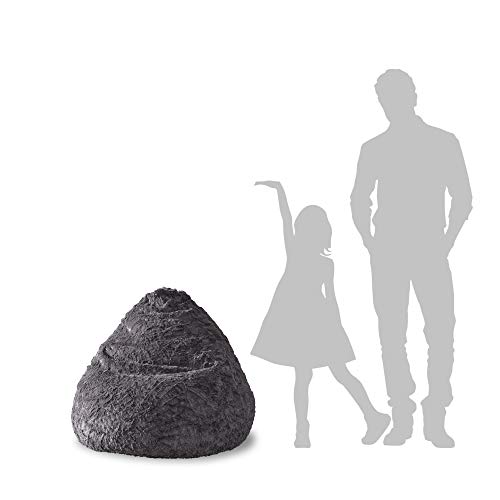 Lumaland Fluffy Sitzsack | Kinderzimmer Sitzkissen 60 x 45 cm | Waschbarer Bezug aus Webplüsch | Flauschiger & weicher… – Bild 4