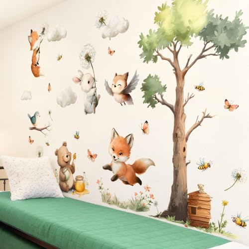 Vinilo decorativo con animales del bosque para pared miniatura 4