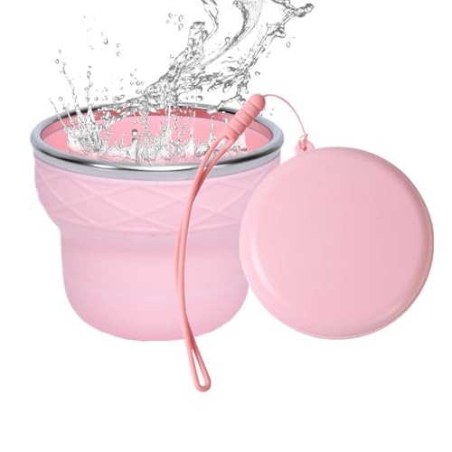 Generisch Vaso plegable de 200 ml, reutilizable, a prueba de fugas, con tapa, botella de viaje, para casa, oficina, gimnasio, escuela, picnic, deportes, senderismo