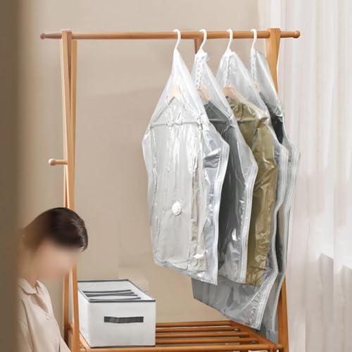 Bolsas de almacenamiento al vacío que ahorran espacio con bomba eléctrica, paquete de 4 para compresión de ropa y protección contra la humedad, el polvo y las alimañas para viajes y almacenamiento en