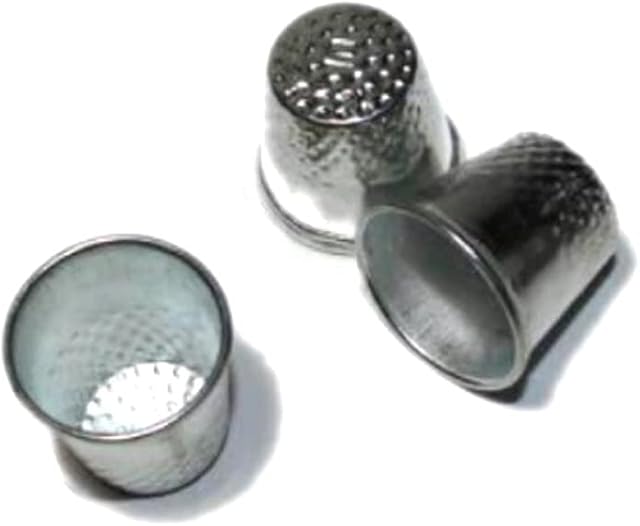 Pack of 3 Thimble Cutter Sewing Tool Silver Metal Handle Finger Guard Protective Pen Needle Handmade Sewing Machine Accessories Durable Useful and Practical Cute Design Practical Design and Long