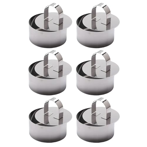 Set di stampi per dolci in acciaio inox, set di stampi per torte circolari, set di stampi per torte per torte da 6 pezzi, per matrimoni, Natale, feste di annivers