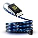 DATASTREAM Micro USB Cable with Blue LED Flowing Current for Power Charging , Data Sync and Data Transfer -Works with Samsung Galaxy Note 5 , HTC Desire 825 , Microsoft Lumia 650 and More