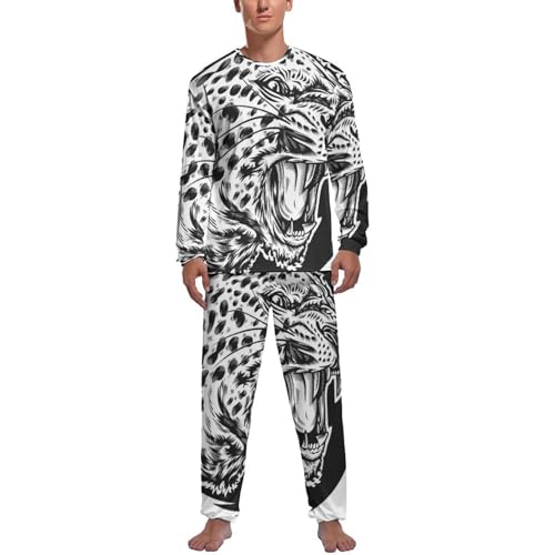 Ensemble de pyjama homme léopard noir et blanc le cadeau vêtement de nuit idéal