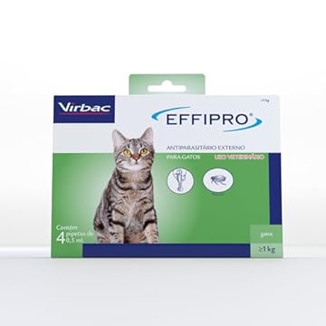 Virbac Effipro Antipulgas e Carrapatos para Gatos com 4 Pipetas