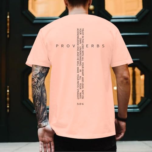 Image of Christian Shirts for Men Vintage Religious Cross Bible Verse T-Shirt Jesus Faith Tshirt Inspirational Graphic Tees