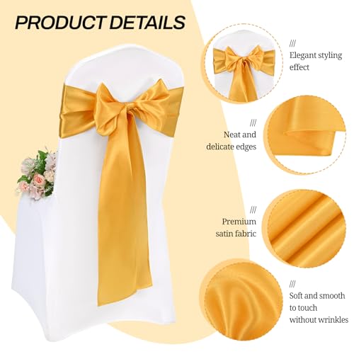 Pesonlook 50 Pcs Gold Chair Sashes - Image 3