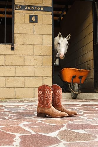 Men's Genuine Bull Neck Leather Rodeo Boot Leather Sole Style 15572