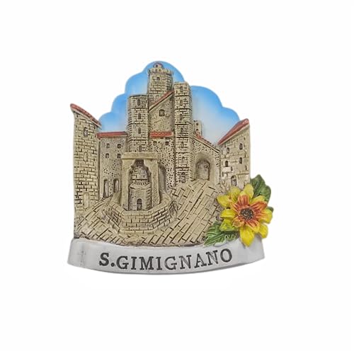 Medieval Town San Gimignano Tuscany Italy Refrigerator Magnet 3D Travel Souvenir Fridge Decoration Magnetic Sticker Craft Collection