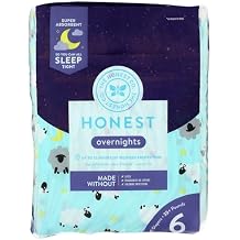 Honest, Overnight Diapers Sleepy Sheep Size 6, 25 Ounce, 17 Count