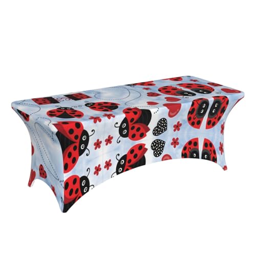 Nappe imprimée coccinelle housse table 1,8m rectangulaire extensible - 4