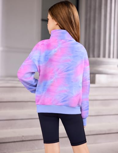 Image of Arshiner Girls Half Zip Sweatshirt Fleece Quarter Zip Pullover Sweatshirts | Fall Fashion Clothes for Teen Girls with Thumb Hole for 5-16 Years
