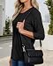 3/4 Sleeve Tops for Women Basic Crew Neck Spring Blouses Casual Fit Fall T Shirts 2026 A-Black