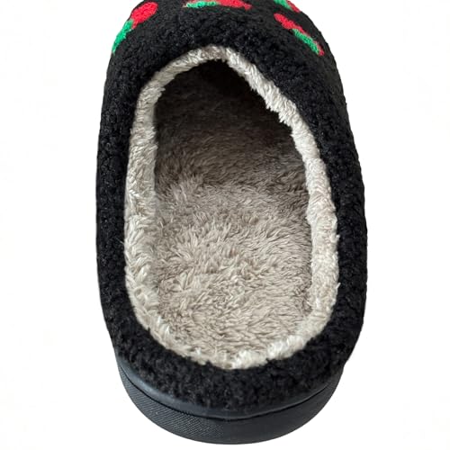 Image of Women's Men's Cute Fuzzy Heart Slippers Memory Foam Fluffy Couple Slippers Cozy House Indoor Outdoor Shoes