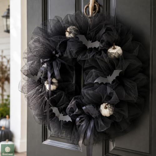 Image of Black Tulle Fabric Roll 6 Inch x 100 Yards Tulle Ribbon